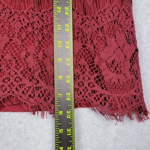 Free People Tunic Dress XS See Through Burgundy - Picture 6 of 9